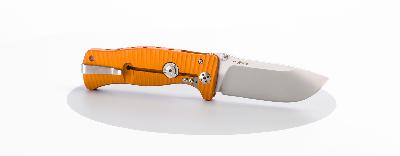 Нож SR-1, Solid® Orange Anodized Aluminum Handle, Satin Finish D2 Tool Steel
