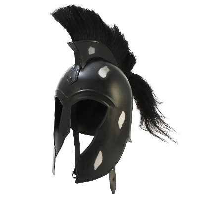 Шлем троянский черный с черным плюмажем NA-3695