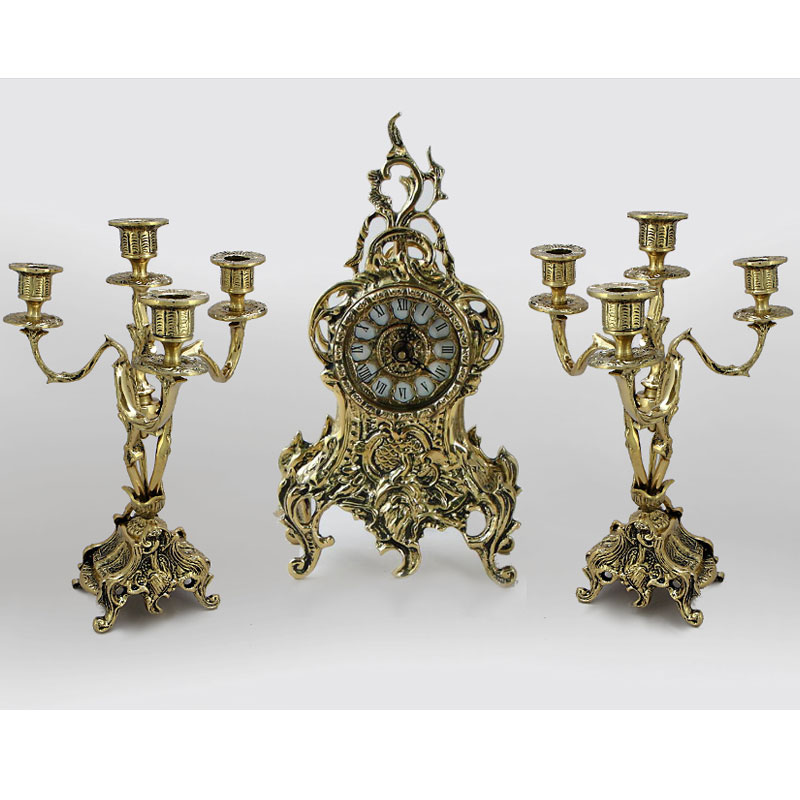 Часы каминные и 2 канделябра на 4 свечи «Тюильри»