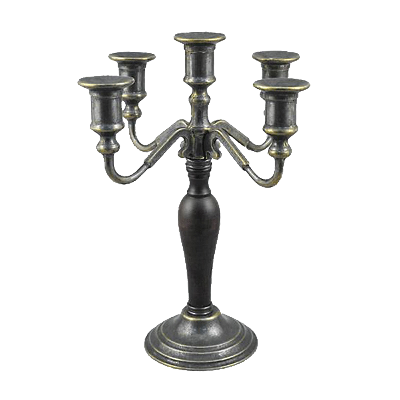 Канделябр на 5 свечей с деревянной вставкой на основании AL-80-385-ANT