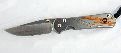 Нож Large Sebenza 21 Unique Graphics Tiger's Eye Cabochon