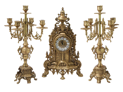 Часы каминные с канделябрами OB-421-449-AG