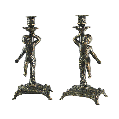 Пара канделябров Купидон AL-82-109-ANT