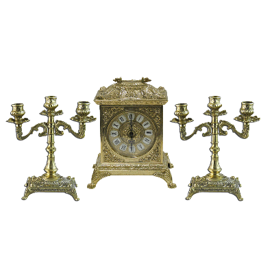 Часы Ларец каминные, 2 канделябра на 3 свечи, AL-82-108-A